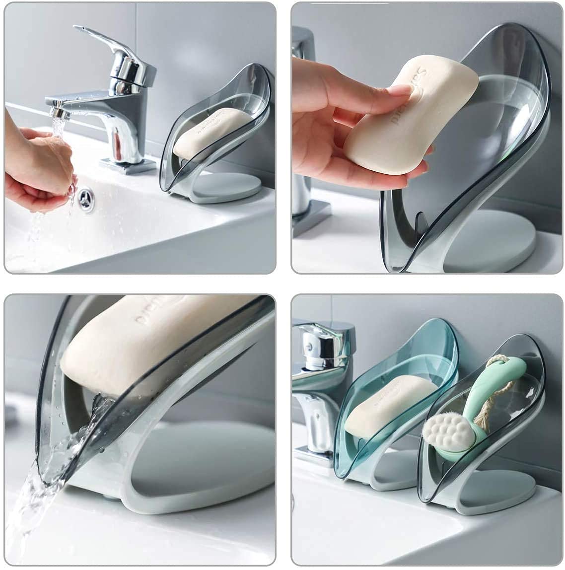 Modern Leaf-Shaped Smart Soap Holder: