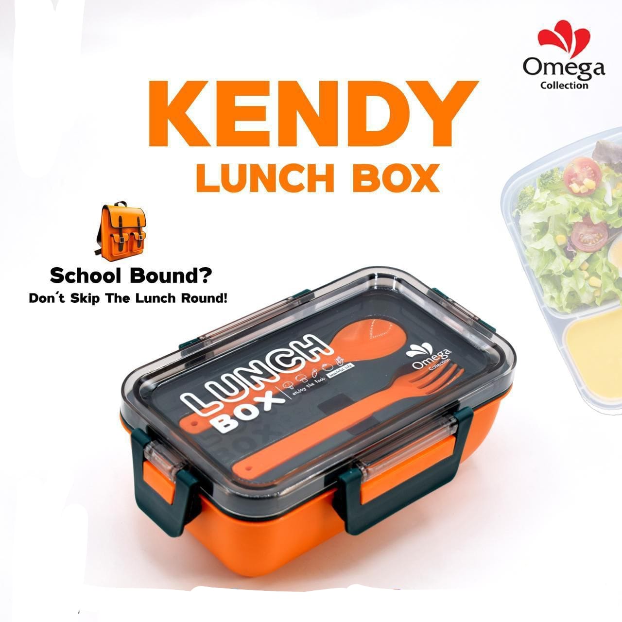 Kendy Lunch Box for School Kids 2 Portions.