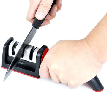 Knife Sharpener - Tungsten Steel, Diamond, And Ceramic Stones.